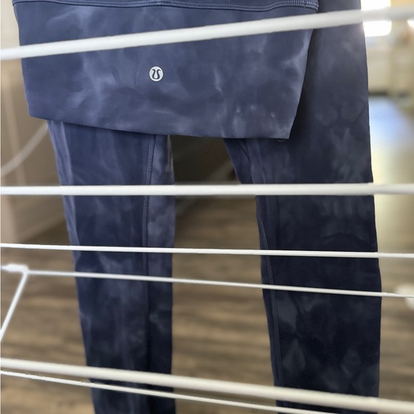 Lululemon Wunder Train High Rise Diamond Dye Naval Blue 25 inch - size 4 - Picture 8 of 9